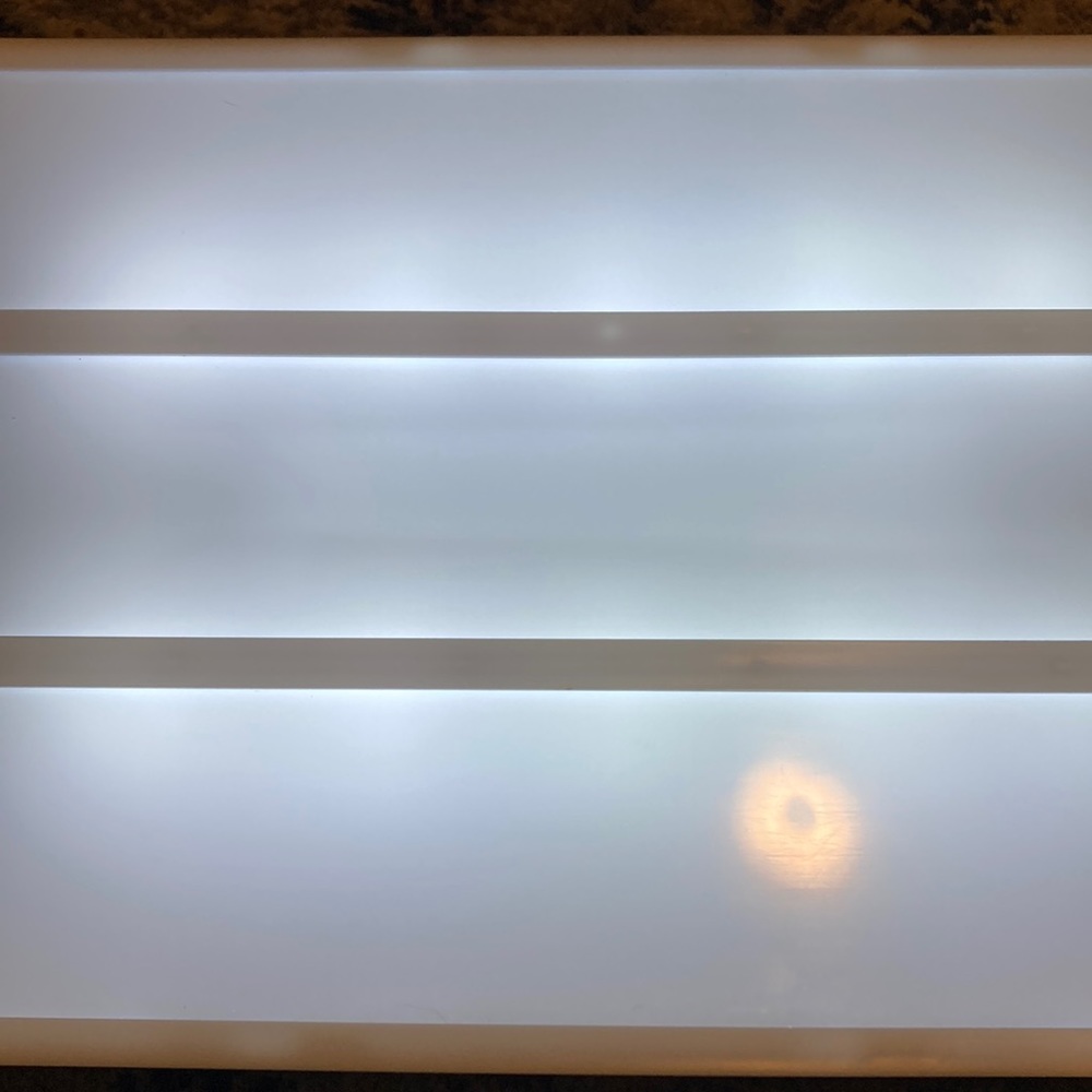Light box lights up and comes with letters it uses double A batteries